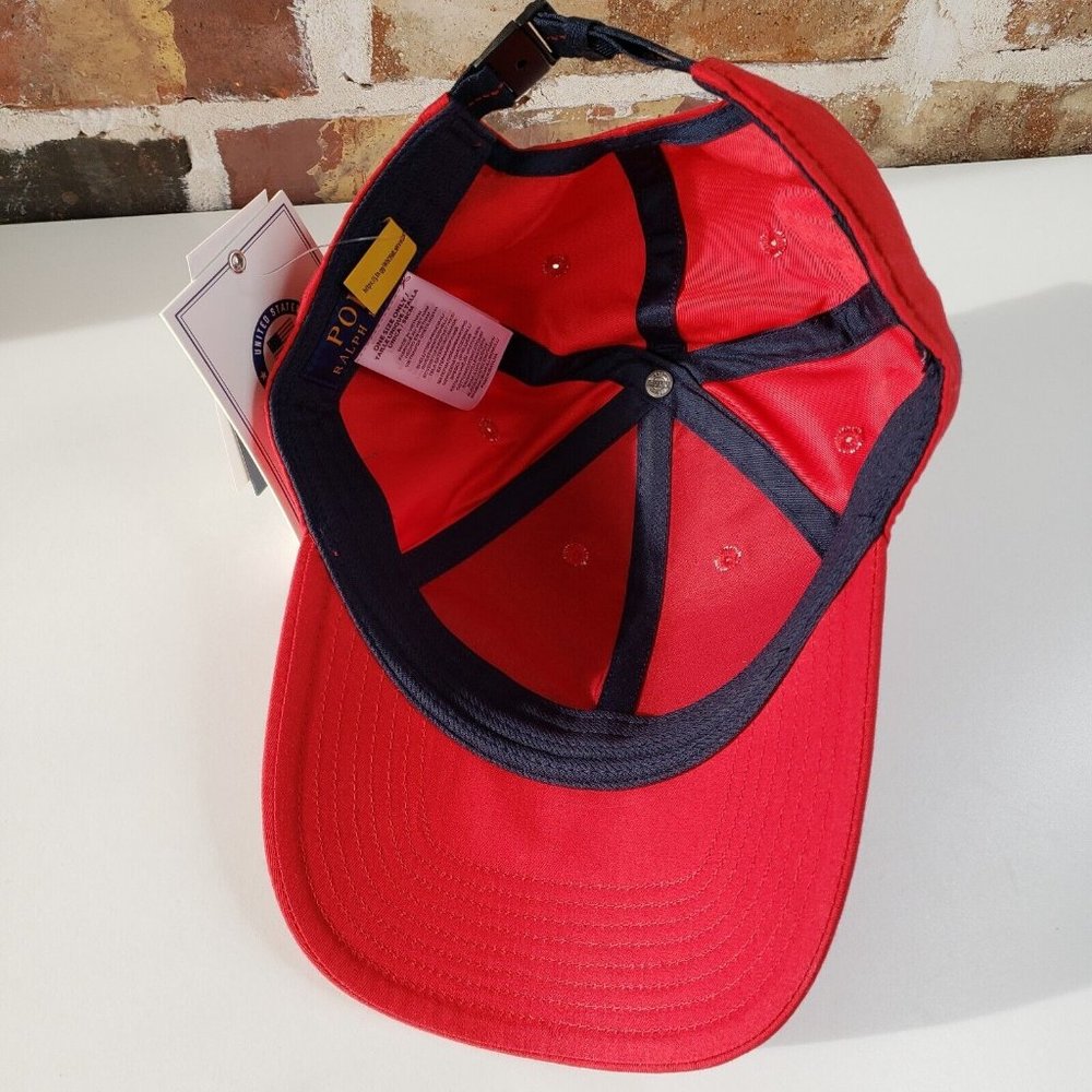 Polo Ralph Lauren Team USA Olympics Red Adjustable Cap Hat New - Picture 8 of 9
